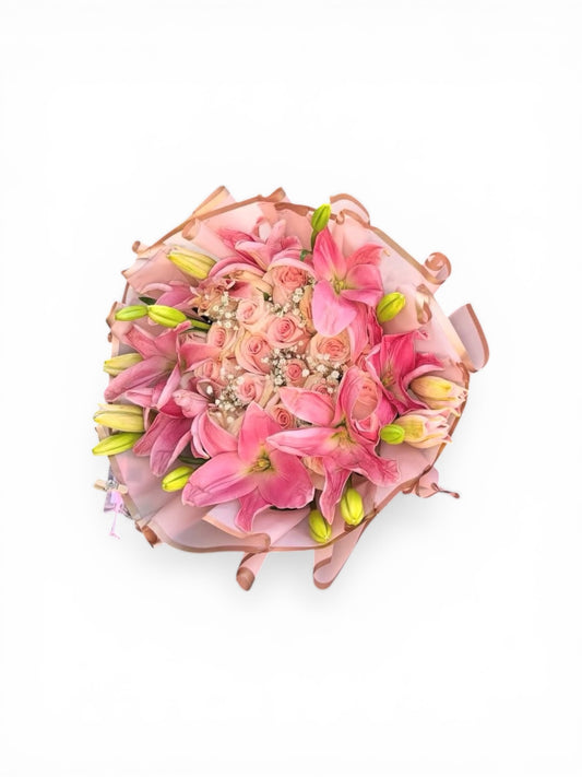 Pink Lily Rose Bouquet